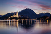 Pink Tinted Sunrise Lake Bled  Photograph by Joanne Eastope