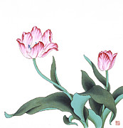 Pink Tulip I Painting by Da Mei and Wen Lin Pink Tulip I Painting by Da Mei and Wen Lin