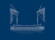 Pinnace - blueprint Drawing by Panagiotis Mastrantonis