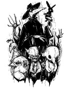 Plague People Drawing by Ludwig Van Bacon
