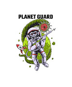 Planet Guard Space Monkey Monster Funny Space Lover Gift Astronomy Fan Astronaut Digital Art by Jeff Creation