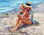 Playing Little Piggies Painting by Laurie Snow Hein