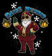 Police Navidad Feliz Navidad Christmas Cop Digital Art by Mister Tee