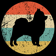 Pomeranian Retro Style Dog Circle Icon Digital Art by Kevin Garbes