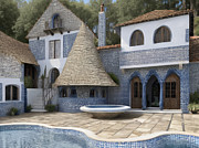 Pool Patio With Many Textures Digital Art by Eris And AI
