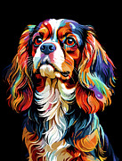 Pop Art Cavalier King Charles Spaniel Painting by Tina Lavoie