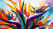 Pop Art Tropical Flowers Art Painting by Lourry Legarde