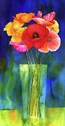 Poppies in Vase Painting by Hailey E Herrera
