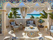 Porch Overlooking The Beach Digital Art by Eris And AI Porch Overlooking The Beach Digital Art by Eris And AI