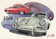 Porsche 356 b Painting by Yoshiharu Miyakawa