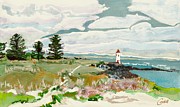 Port Fairy Light, Griffiths Island  VIC Painting by Joan Cordell