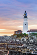 Portland Head Lighthouse at dawn Photograph by Robert Miller