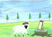 Portrait of the Artist as a Young Sheep Painting by Jo Potocki