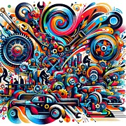 Poster collage of auto repair -1 Digital Art by Retro Movie Posters