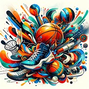 Poster collage of Basketball -1 Digital Art by Retro Movie Posters