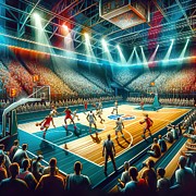 Poster collage of basketball -3 Digital Art by Retro Movie Posters