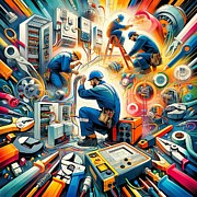Poster collage for the electrical profession - 2 Digital Art by Retro Movie Posters