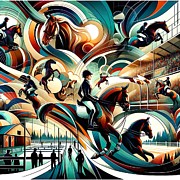 Poster collage of equestrian sports -1 Digital Art by Retro Movie Posters