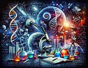 Poster collage of the study of science -1 Digital Art by Retro Movie Posters
