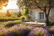 Provence Countryside with Lavender Fields in Full Bloom Digital Art by Matthias Hauser Provence Countryside with Lavender Fields in Full Bloom Digital Art by Matthias Hauser