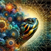 Psychedelic Tortoise Digital Art by Stephanie Fischer