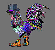 PSYCHOdelic ROOster Digital Art by Tony Camm