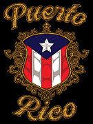 Puerto Rico Emblem Puerto Rican Pride Flag Digital Art by Mister Tee