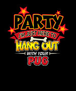 Pug Dog Party Digital Art by Jacob Zelazny
