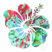 Pure Enchantment Tropical Hibiscus Flower Art Painting by Sharon Cummings