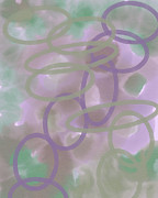 Purple And Sage Ovals Digital Art by Bentley Davis Purple And Sage Ovals Digital Art by Bentley Davis