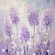 Purple and White Art Painting by Lourry Legarde Purple and White Art Painting by Lourry Legarde