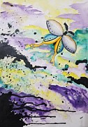 Purple Butterfly Painting by Angrulla MF
