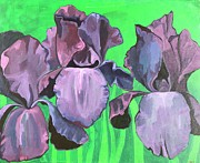 Purple Iris Painting by Jam Art