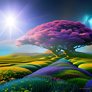 Purple Tree Digital Art by Cindy's Creative Corner