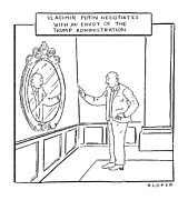 Putin Negotiates with Trump Administration Envoy Drawing by Brendan Loper