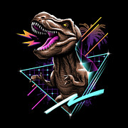 Rad T-Rex Digital Art by Vincent Trinidad