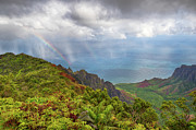 Rainbow and the Valley Below Photograph by Jennifer Ludlum