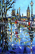 Rainy Autumn Day In London Painting by Mirek Kuzniar