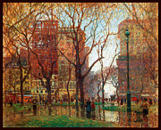 Rainy Day Madison Square New York 1907 Painting by Paul Cornoyer Rainy Day Madison Square New York 1907 Painting by Paul Cornoyer
