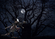 Raven and Rat Skeleton in Moonlight - Halloween Photograph by Colleen Cornelius Raven and Rat Skeleton in Moonlight - Halloween Photograph by Colleen Cornelius