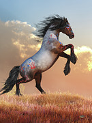 Rearing War Horse Digital Art by Daniel Eskridge