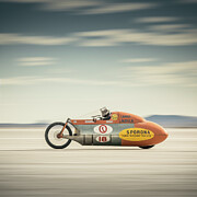 Red and Silver Land Speed Motorcycle Racer 18 Digital Art by Yo Pedro