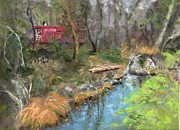 Red Caboose Pastel by Sandra Lee Scott Red Caboose Pastel by Sandra Lee Scott