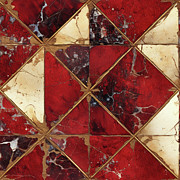 Red Carmine Collection 4 Painting by Tina LeCour