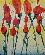 Red Carnations Painting by Angrulla MF