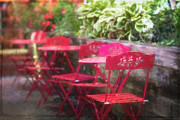 Red Chairs At The Hooch Helen's Pizza Burger and Joint Photograph by Amy Dundon