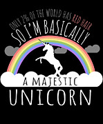 Red Hair Majestic Unicorn Funny Redhead Digital Art by Flippin Sweet Gear