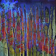 RED HOT CHILL Drip Abstract Blue Red Sage Digital Art by Lynnie Lang
