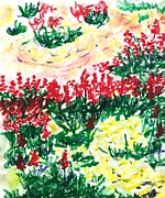 Red in Bloom Pastel by Dianna Hardy