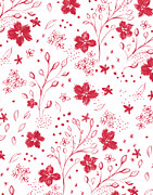 Red Ink Flowers Mixed Media by Shari Warren Red Ink Flowers Mixed Media by Shari Warren